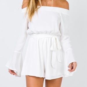 White Off The Shoulder Romper